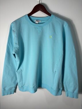 Lilly Pulitzer Blue Sweatshirt Palm Logo Crewneck XL Cozy Preppy